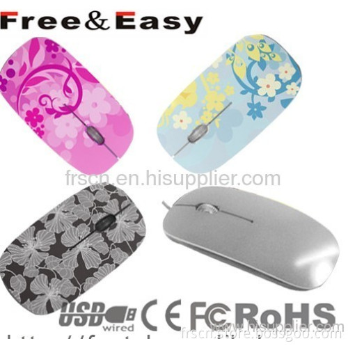 Ms-387 Water Transfer Mini Flat New Wired Mouse